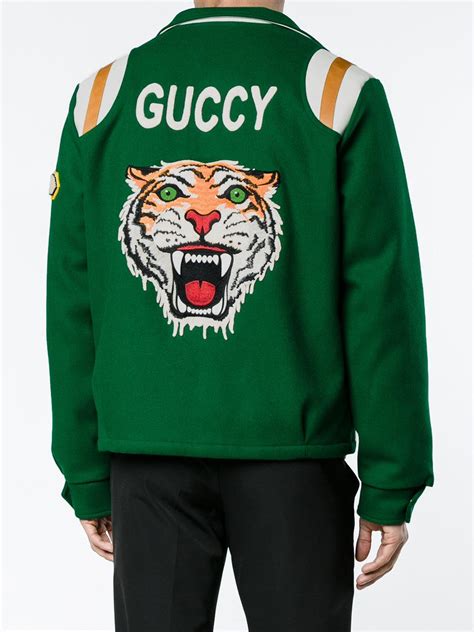 gucci green varsity|gucci jackets for men.